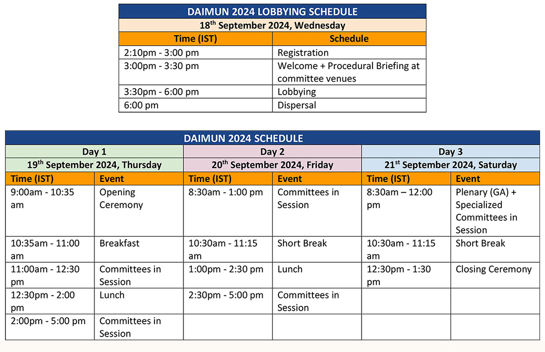 Daimun Schedule 2024